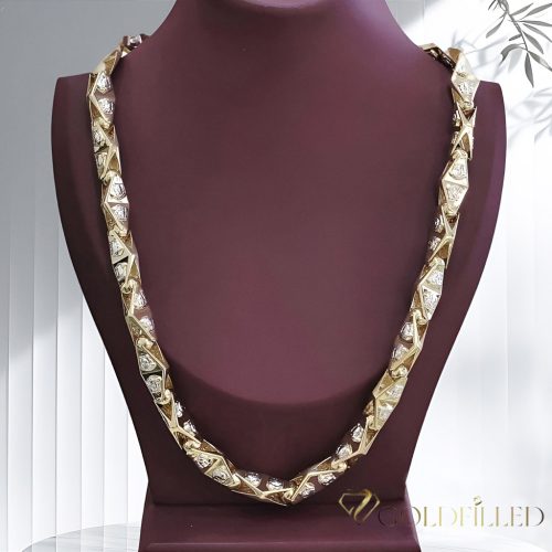 Goldfilled Antialergénny Luxusný Barakka Náhrdelník 70cm Dlhý a 11mm Široký (170g ! ) Farba 14K Multikolor