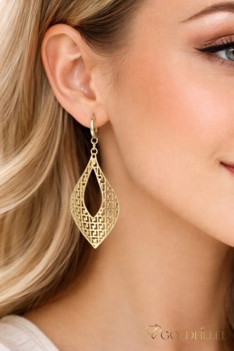 Goldfilled Antialergénne Náušnice 52mm 14K farba