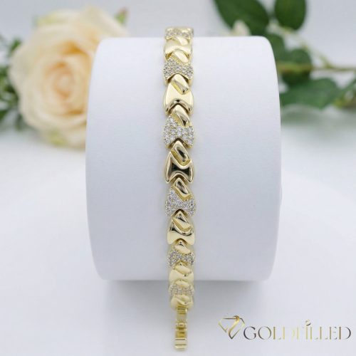 Antialergénny pozlátený náramok „Goldfilled“, dĺžka 17 cm a šírka 8 mm, farba 14K