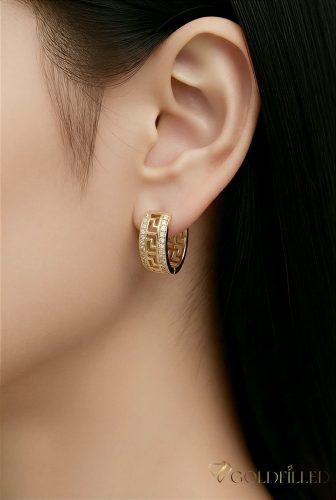Goldfilled antialergénne náušnice 19 mm 14K farba