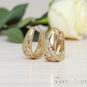 Goldfilled antialergénne náušnice 18mm 18K farba