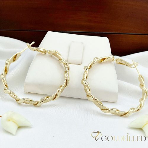 Goldfilled Antiallergén Kruhové náušnice 40mm 14K farba	