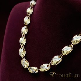   Goldfilled Antialergénny Luxusný Barakka Náhrdelník 70cm Dlhý a 12mm Široký (130g) Farba 14K Multikolor