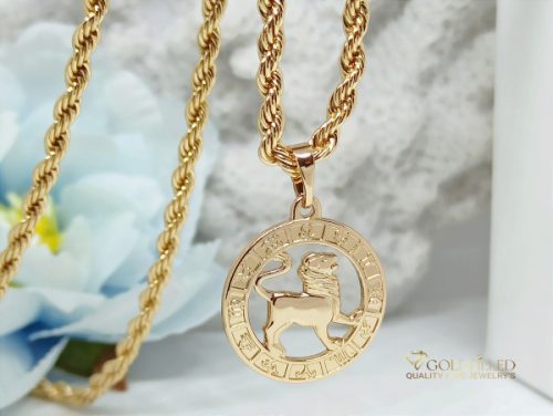  Antialergický náhrdelník Goldfilled 55cm / 3mm + prívesok lev 18K farba
