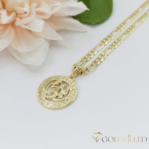 Antialergický náhrdelník Goldfilled 45cm / 4mm + prívesok rak 14K farba
