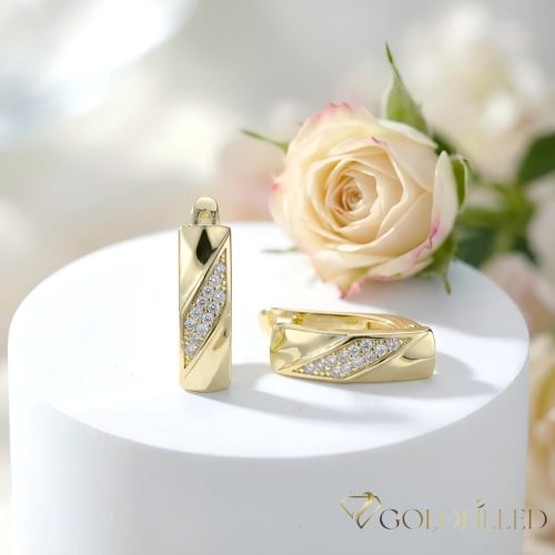 Goldfilled antialergénne náušnice 17 mm 14K farba