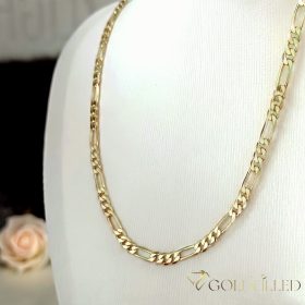   Antialergický pozlátený "Figaro" náhrdelník „Goldfilled“, vo viacerých veľkostiach a 4 mm  hrubý, 14K farba