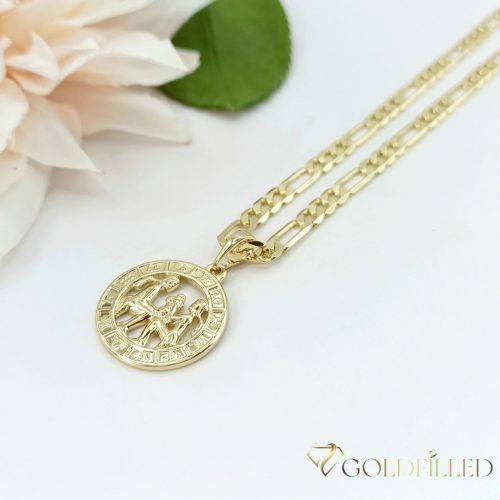 Antialergický náhrdelník Goldfilled 50cm / 4mm + prívesok blíženci 14K farba