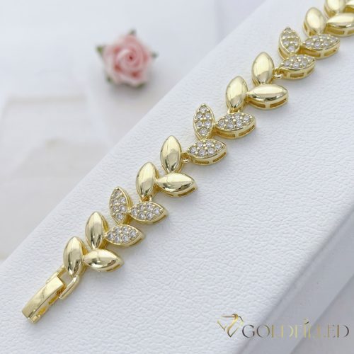 Antialergénny pozlátený náramok „Goldfilled“, dĺžka 19 cm a šírka 14 mm, farba 14K
