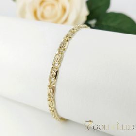   Antialergénny pozlátený náramok „Goldfilled“, dĺžka 17 cm a šírka 5 mm, farba 14K