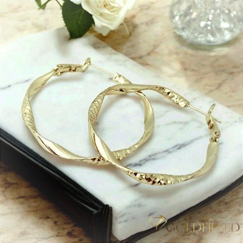 Goldfilled Antiallergén Kruhové náušnice 40mm 14K farba	