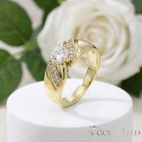   Antialergický prsten „Goldfilled” v různých velikostech, barva 14K