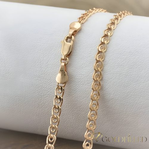 Antialergická pozlátená náhrdelník „Goldfilled“, dĺžka 50cm a šírka 4 mm, farba 18K