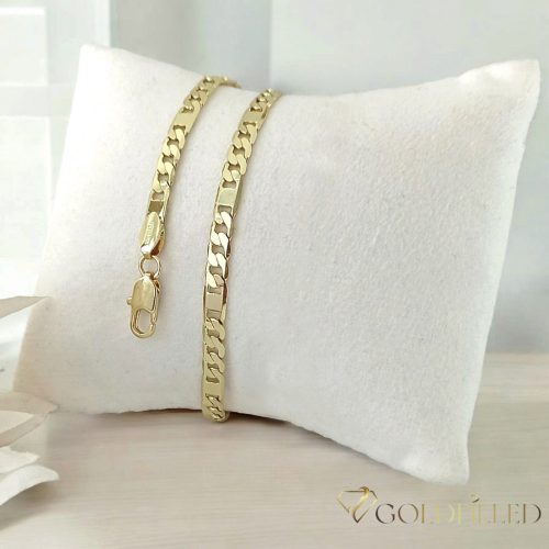 Exkluzívny antialergický pozlátený náramok „Goldfilled“, 20 cm dlhý a 4,5 mm šírka, 14K farba