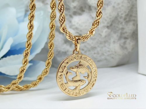 Antialergický náhrdelník Goldfilled 55cm / 3mm + prívesok ryby 18K farba