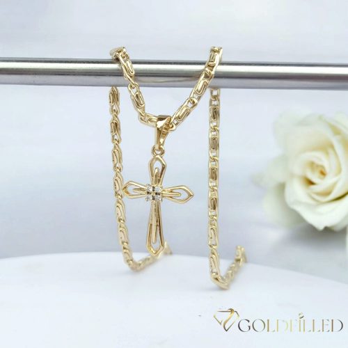 Antialergická Goldfilled náhrdelník 50cm/3mm + prívesok, farba 14K