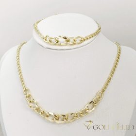   Antialergénny Goldfilled Náhrdelník 45cm/3-10mm + Náramok 17-20cm , farba 14K