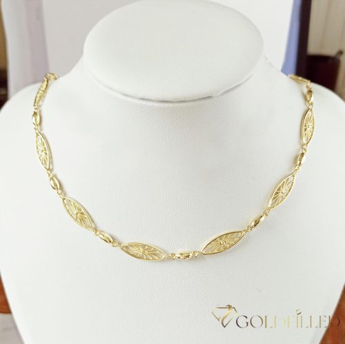 Antialergénny luxusný náhrdelník Goldfilled 50cm dlhý a 4-7mm široký Farba 14K