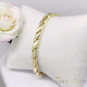   Antialergénny pozlátený náramok „Goldfilled“, dĺžka 19 cm a šírka 5 mm, farba 14K