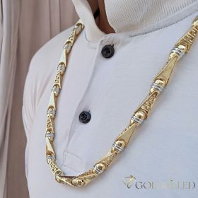   Goldfilled Antialergénny Luxusný Barakka Náhrdelník 70cm Dlhý a 11mm Široký (130g) Farba 14K Multikolor