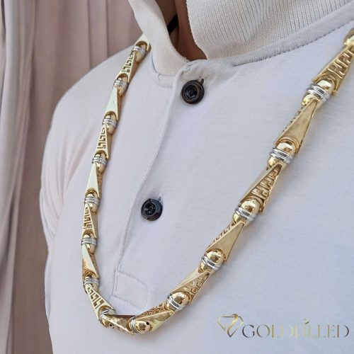 Goldfilled Antialergénny Luxusný Barakka Náhrdelník 70cm Dlhý a 11mm Široký (130g) Farba 14K Multikolor