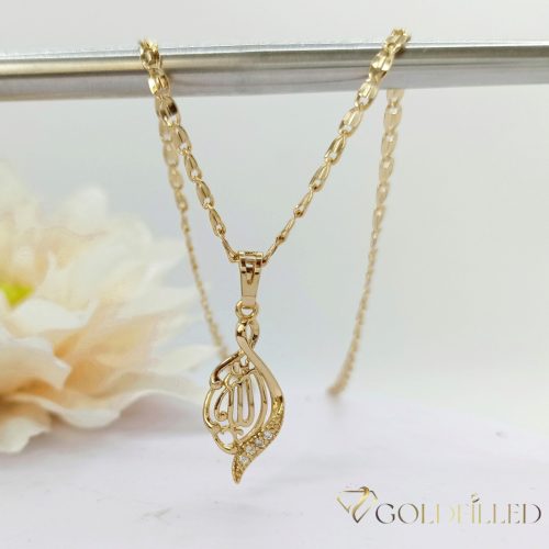 Antialergická Goldfilled náhrdelník 45cm/3mm + prívesok, farba 18K
