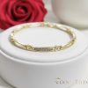 Antialergénny pozlátený náramok „Goldfilled“, dĺžka 19 cm a šírka 4 mm, farba 14K