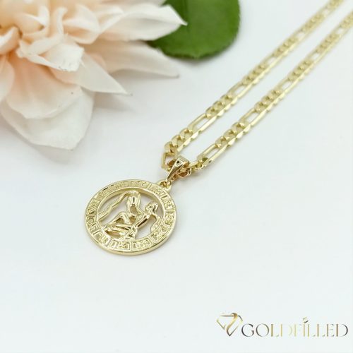 Antialergický náhrdelník Goldfilled 45cm / 4mm + prívesok Vodnár 14K farba