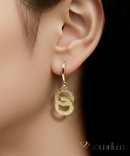 Goldfilled antialergické náušnice 33mm 14K farba
