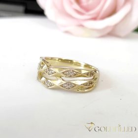   Antialergický prsten „Goldfilled” v různých velikostech, barva 14K