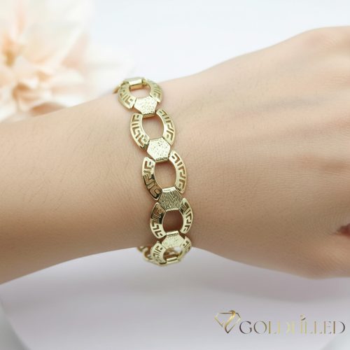 Antialergénny pozlátený náramok „Goldfilled“, dĺžka 19 cm a šírka 14mm, farba 14K