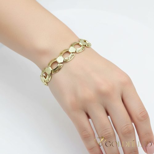 Antialergénny pozlátený náramok „Goldfilled“, dĺžka 19 cm a šírka 14mm, farba 14K