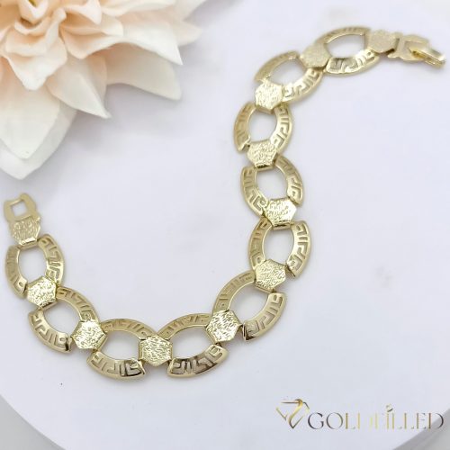 Antialergénny pozlátený náramok „Goldfilled“, dĺžka 19 cm a šírka 14mm, farba 14K
