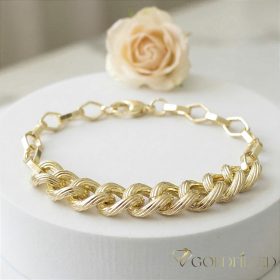   Antialergénny pozlátený náramok „Goldfilled“, dĺžka 19 cm a šírka 7-10 mm, farba 14K