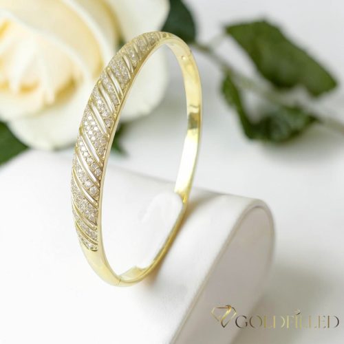 Antialergický náramek „Goldfilled” 7-4mm (14K)  priemer 60mm "otvárateľný"