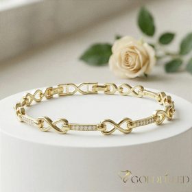   Antialergénny pozlátený náramok „Goldfilled“, dĺžka 19 cm a šírka 5 mm, farba 14K