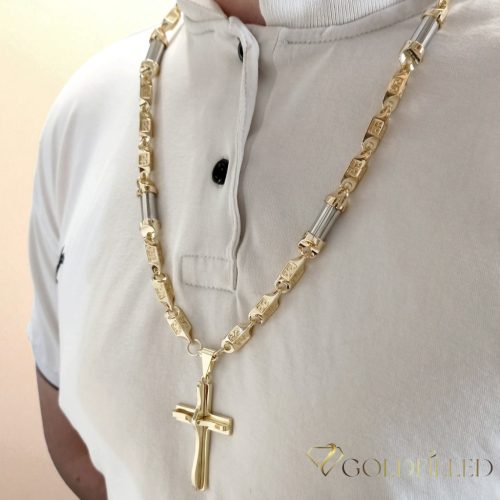 Antialergická Goldfilled náhrdelník 70cm/ 8-10mm + prívesok, farba 14K