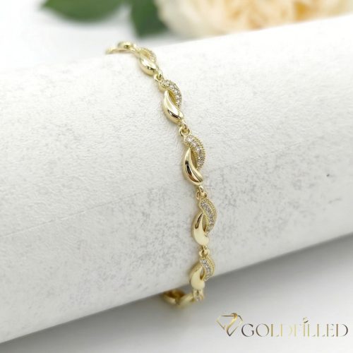 Antialergénny pozlátený náramok „Goldfilled“, dĺžka 19 cm a šírka 6 mm, farba 14K