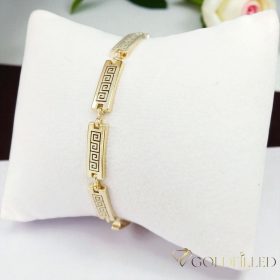   Antialergénny pozlátený náramok „Goldfilled“, dĺžka 18,5 cm a šírka 5,5 mm, farba 14K