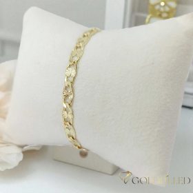   Antialergénny pozlátený náramok „Goldfilled“, dĺžka 17 cm a šírka 5,5 mm, farba 14K