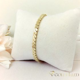  Antialergénny pozlátený náramok „Goldfilled“, dĺžka 19 cm a šírka 4 mm, farba 14K