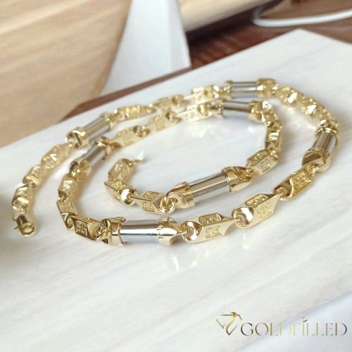 Goldfilled Antialergénny Luxusný Barakka Náhrdelník 70cm Dlhý a 8-10mm Široký (135g) Farba 14K Multikolor