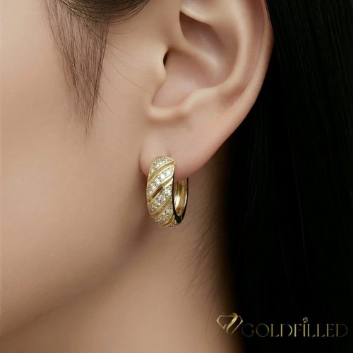Goldfilled antialergénne náušnice 18 mm 14K farba