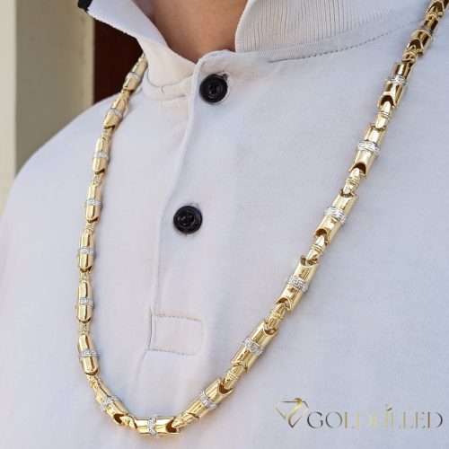 Goldfilled Antialergénny Luxusný Barakka Náhrdelník 60cm Dlhý a 8-9mm Široký (90g ! ) Farba 14K Multikolor
