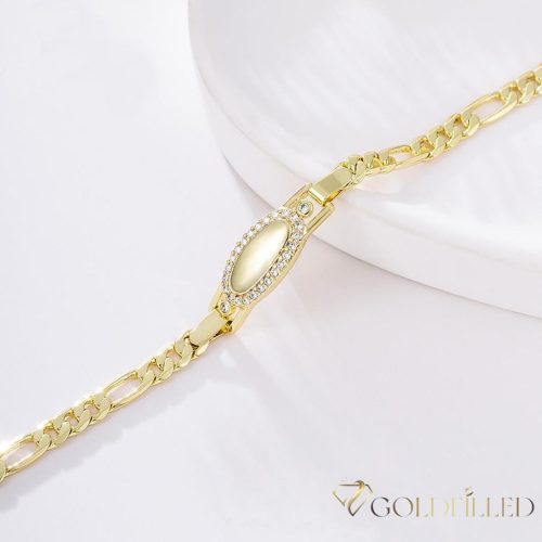 Antialergénny pozlátený náramok „Goldfilled“, dĺžka 18cm a šírka 4-8 mm, farba 14K