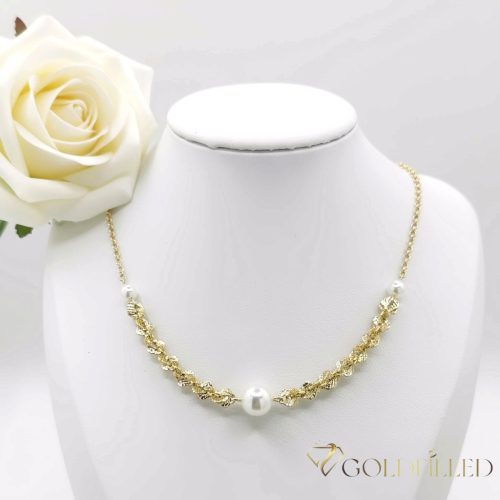 Antialergická pozlátená náhrdelník „Goldfilled“, dĺžka 45 cm a šírka 2-5 mm, farba 14K