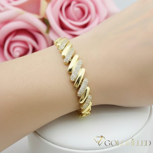 Antialergénny pozlátený náramok „Goldfilled“, dĺžka 19cm a šírka 10 mm, farba 14K