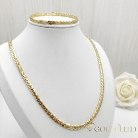   Antialergénny Goldfilled Náhrdelník 50cm/4,5mm + Náramok 20cm , farba 14K
