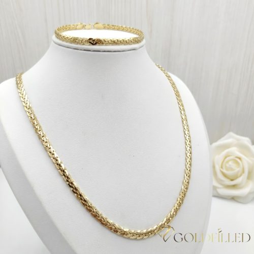 Antialergénny Goldfilled Náhrdelník 50cm/4,5mm + Náramok 20cm , farba 14K