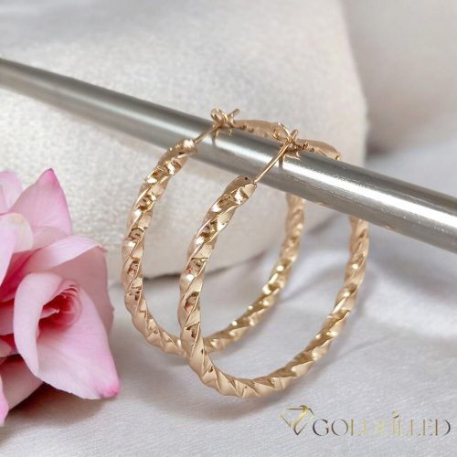 Goldfilled Antiallergén Kruhové náušnice 40mm 18K farba	